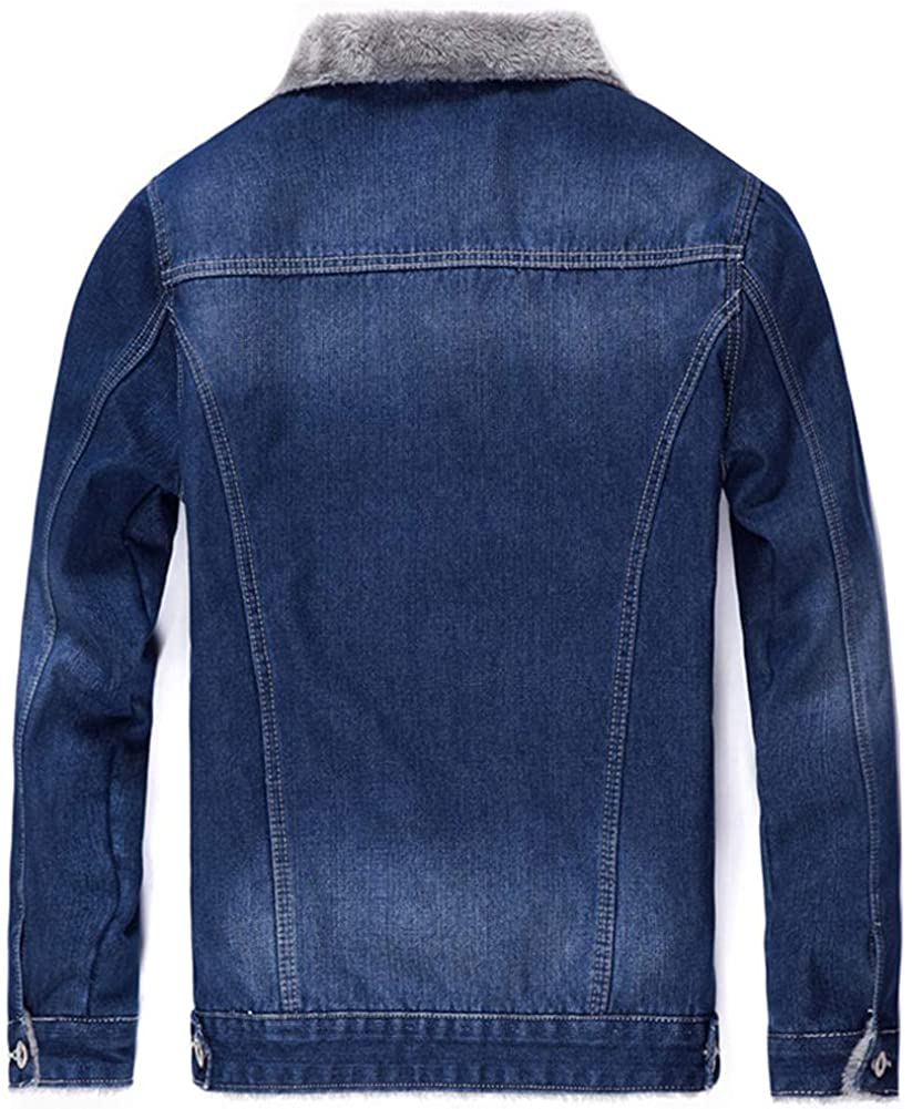 Men's Winter Fleece Lined Denim Jacket 