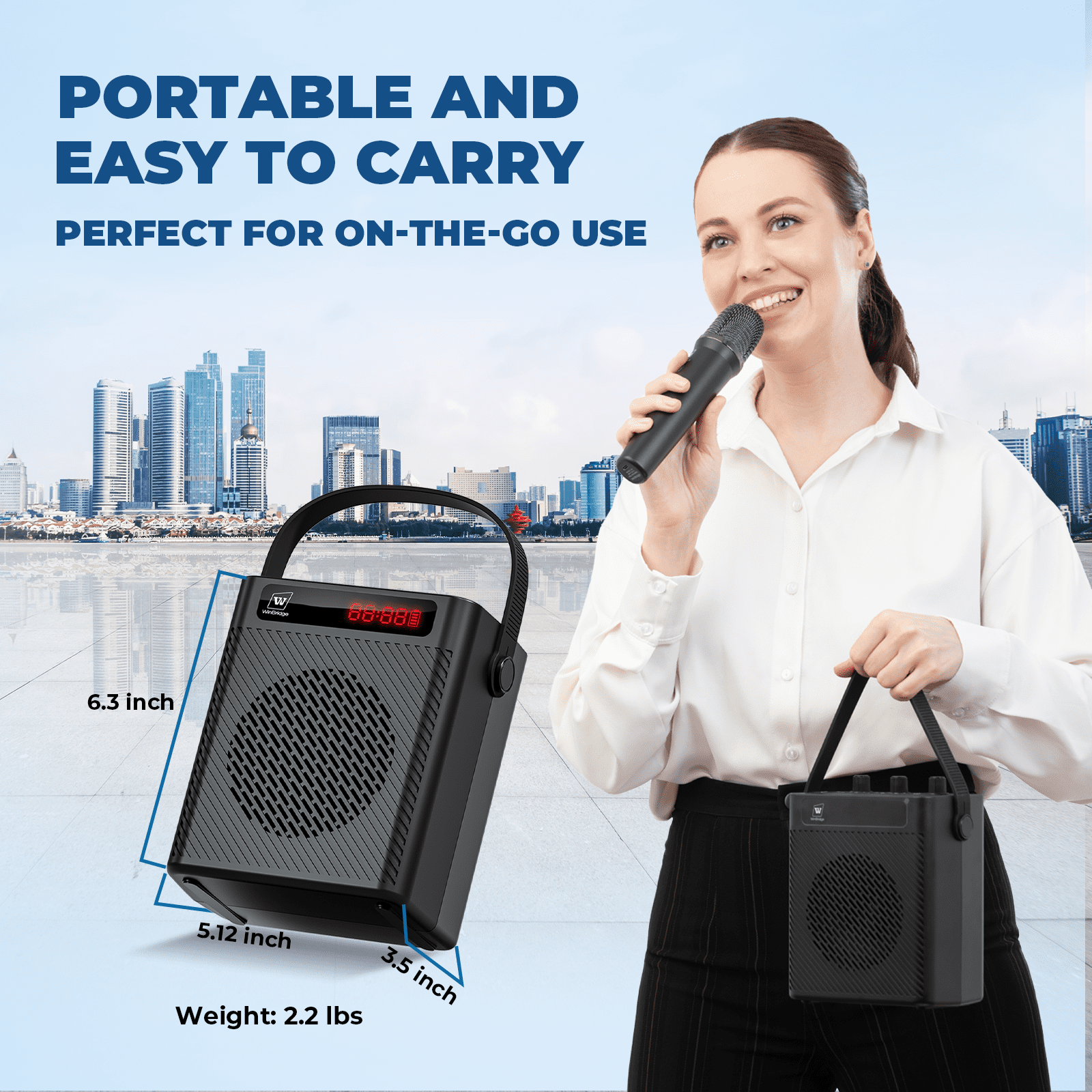 HW HAOWORKS Voice Amplifier with Wireless Microphone & Speaker - Portable Bluetooth PA System with Handheld Mic, 30W Ultra-Light Rechargeable Megaphone for Teachers, Speech & Outdoor Events - S93 Pro