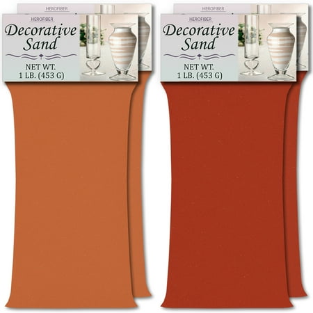 Coral Pink Sand - HeroFiber Colored Unity Sand (4 lbs.) - Salmon and Coral - 2 lbs. per Color - Decorative Art Sand for Weddings, Vase Filling, Kids’ Craft Play
