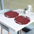 thumbnail image 6 of Leather Round Placemats, Washable Table Placemats, Wine Red, 6 of 7