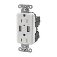 thumbnail image 3 of Diamond Group by Valterra DG61070VP USB Duplex Receptacle with Dual USB Charger - White, 3 of 3
