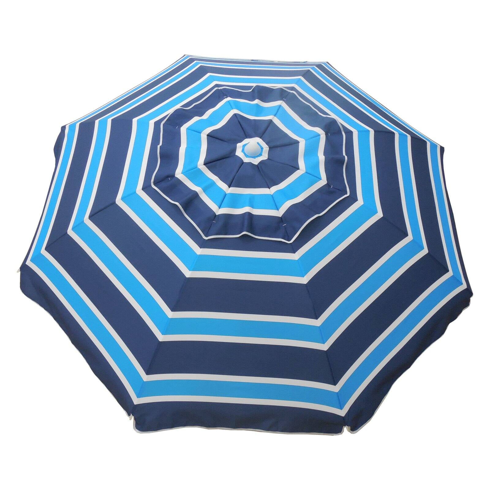 DestinationGear 7 ft. Striped Beach Umbrella with Carry Bag