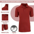 thumbnail image 2 of Boy's Short Sleeve School Uniform Pique Polo Shirts (Big Boys), 2 of 5