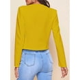 thumbnail image 5 of Women'S Short Blazer, Work/Casual Long Sleeve Front Opening Jacket with Pockets Yellow 4XL, 5 of 6