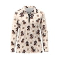thumbnail image 3 of Uorisanigo Cute Dachshund Long Sleeve Golf Polo Shirts Relaxed Casual Hiking Running Workout Tops Quarter Zip Daily Wear for Tennis Hiking & Outdoor Sports, 3 of 7
