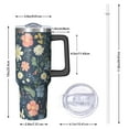 thumbnail image 2 of OBREWU Pioneer Flower Tumbler with Handle and Lid,Pioneer Flower 40oz Double Wall Vacuum Insulated Tumbler,Cups Gift for Women and Men, 2 of 7