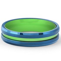 Pompeii Men's Brushed Blue Tungsten Green Aluminum Ring 6mm Wedding Band (,)
