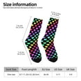 thumbnail image 2 of Hirioo Rainbow Hearts Pattern Adult Middle Tube Socks Breathable Sock Non-Pilling,Contrasting Color Design, 2 of 6