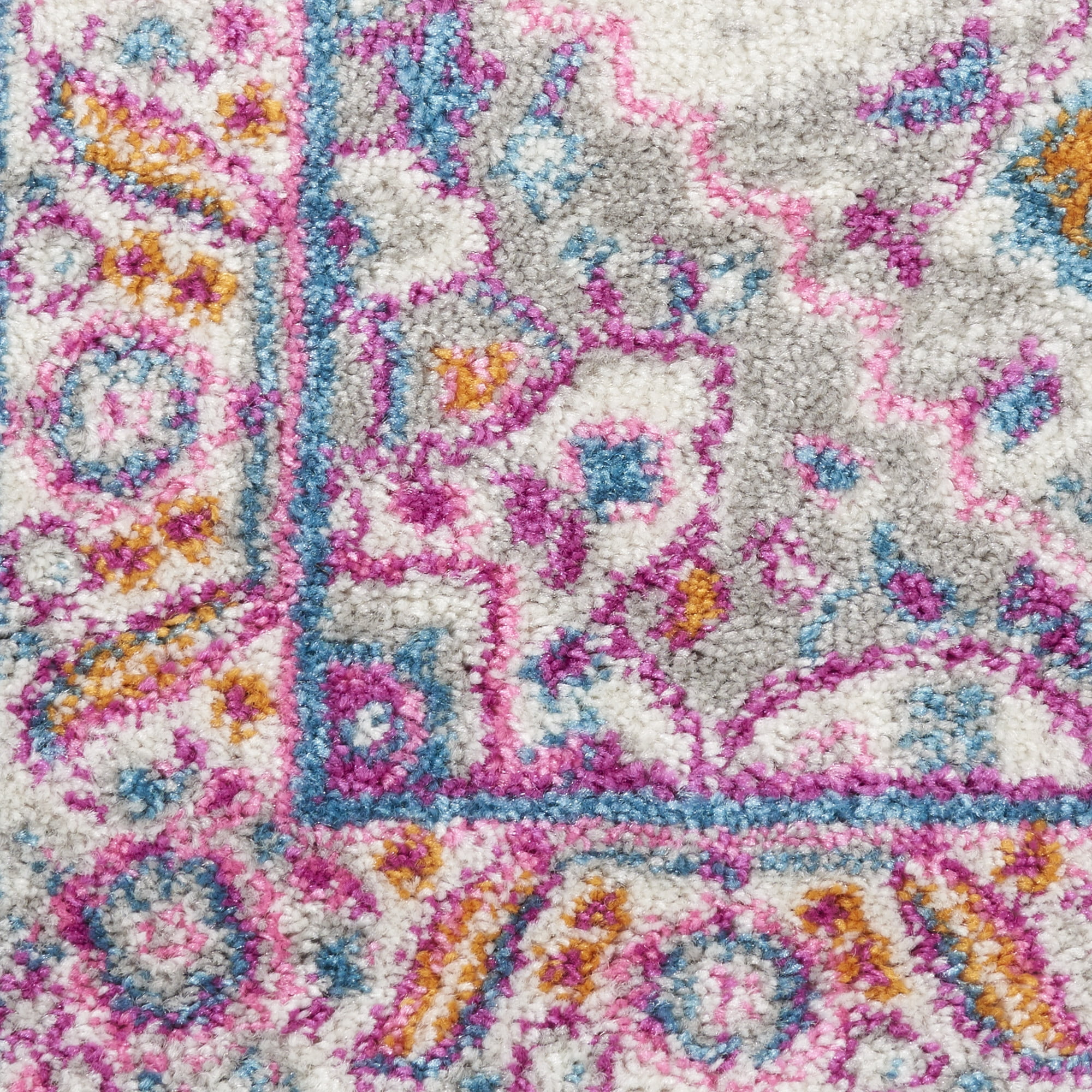 Nourison Passion Persian Light Grey/Pink 1'10" x 6' Area Rug, (2x6)