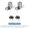 thumbnail image 5 of Push Plunger Lock with Keys & Screws & Locking Ring, Keyed Different for Window Barn Drawer Cabinet Garage 7/8", 5 of 7