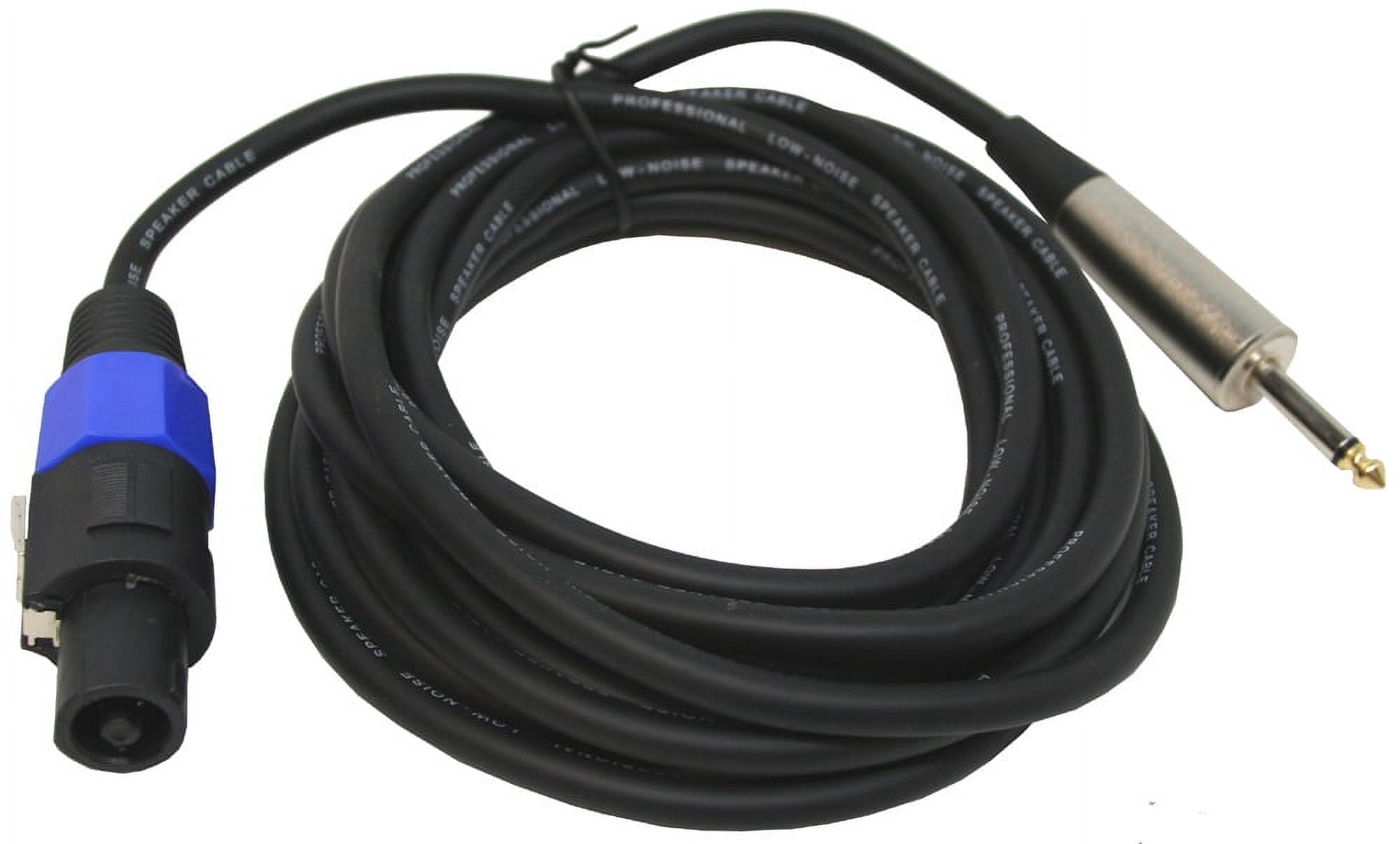 (2) DJ Pro Audio 15 Foot Speakon Male to 1/4" Jack PA Speaker Cable Package