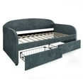 thumbnail image 6 of Castle Place Corduroy Luxe Twin Daybed with 2 Storage Drawers, Light Blue, 6 of 8