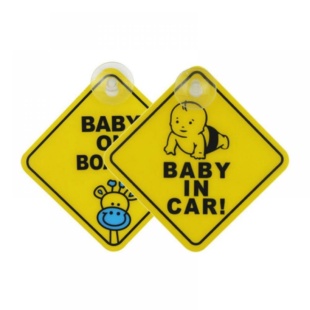 Magnetic and Reflective Kid Safety Cute Decal Design Baby On Board Sign Magnet Sticker for Car US Department of Transportation Recommend Color & Shape 