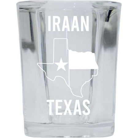 

Iraan Texas Souvenir Laser Etched 2 Ounce Square Shot Glass Texas State Flag Design