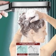 thumbnail image 3 of LSLJS High Pressure Shower Head, Large Panel Square Handheld Shower Head with 4 Spray Modes, Pressurized Powerful Spray Shower Massager High Flow Anti-clog Nozzles Showerhead Bathroom Accessories, 3 of 9