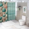 thumbnail image 7 of Orinice Sea Shells Starfish Wooden Planks Bathroom Decor Set - Colorful Luxurious Graphic Print Polyester Fabric Shower Curtain with Hooks 60x72, 7 of 7