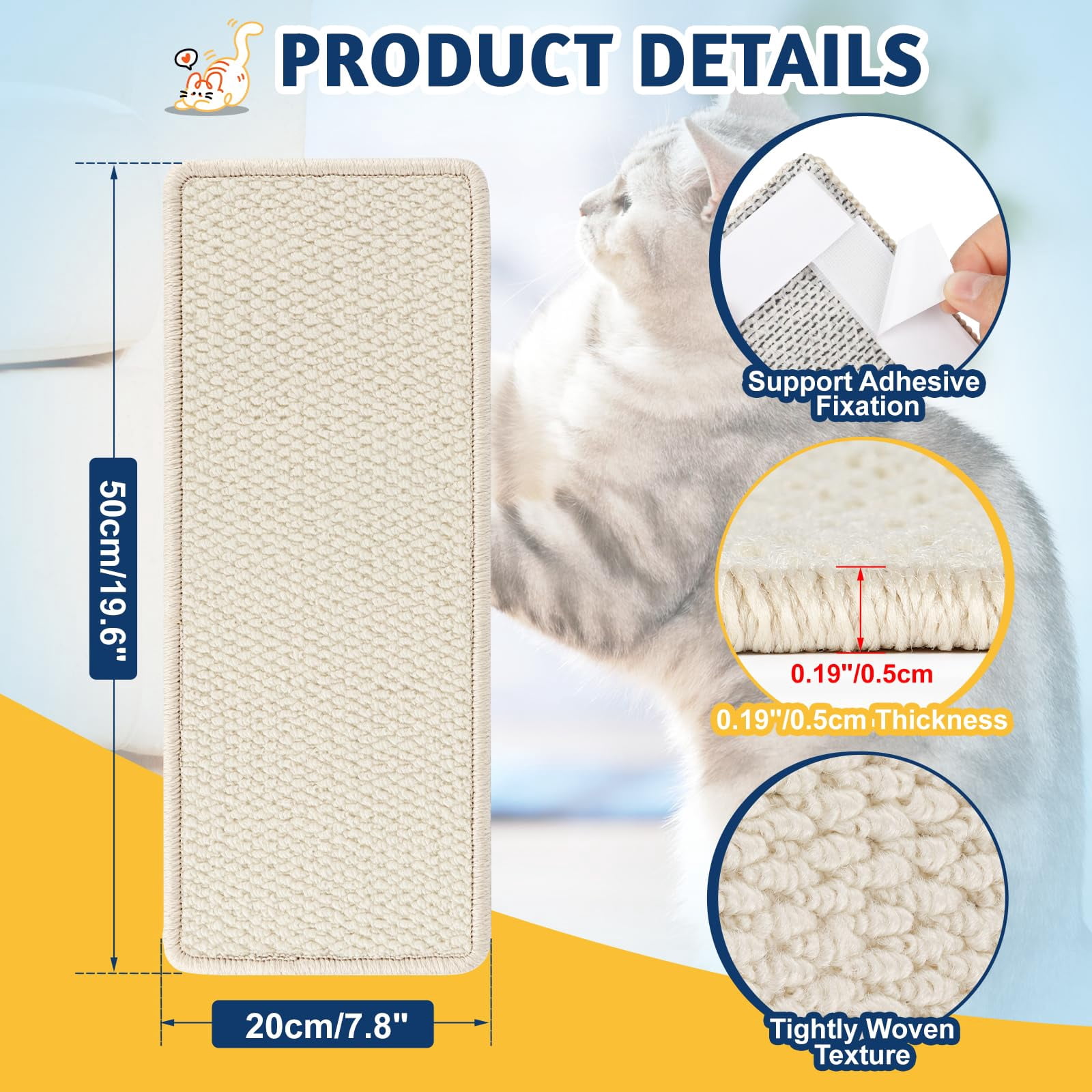 Door Protector From Cat 19.6" X 7.8" Wall Corner Scratcher  Anti Scratch Frame Furniture For Indoor Cats