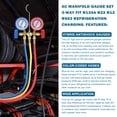 thumbnail image 6 of 3 Way AC Gauges Set, AC Manifold Gauge Set for R134a R12 R22 R502 Refrigerant with 3FT Flameproof Hoses & Adapter, Puncturing Can Tap Tools kit, 6 of 8