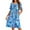 Blue_Floral, variant on Women's Nightgown Short Sleeve House Dress with Pockets Comfy Loungwear Printed Sleepwear