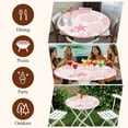 thumbnail image 6 of Coastal Pink Round Tablecloth 45-54 Inch Round Fitted Table Cloth with Elastic Edge, Ocean Coral Starfish Shell Modern Sea Waterproof Table Cover Protector for Outdoor Picnic Party Dining, 6 of 6