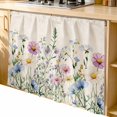 thumbnail image 2 of Spring Floral Cabinet Curtain 35"Wx35"L,Dustproof Under Sink Skirt with Self Adhesive Tape,Watercolor Herbs Summer Botanical Rustic Cabinet Curtain Cover for Kitchen Sink,Bathroom Vanity,Laundry Room, 2 of 9