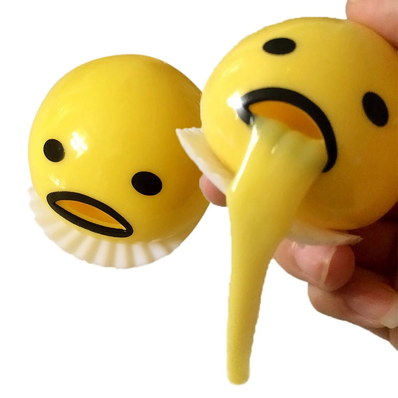 Yellow Vomiting & Sucking Lazy Egg Vent Stress Relief Egg Yolk Toy Gift Cool UQ 