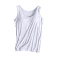 thumbnail image 3 of 1 Piece Built-in Bra Tank Top for Women, Seamless Scoop Neck Cami with Fixed Padding for Sleep & Daily Layering Clear XXL, 3 of 7