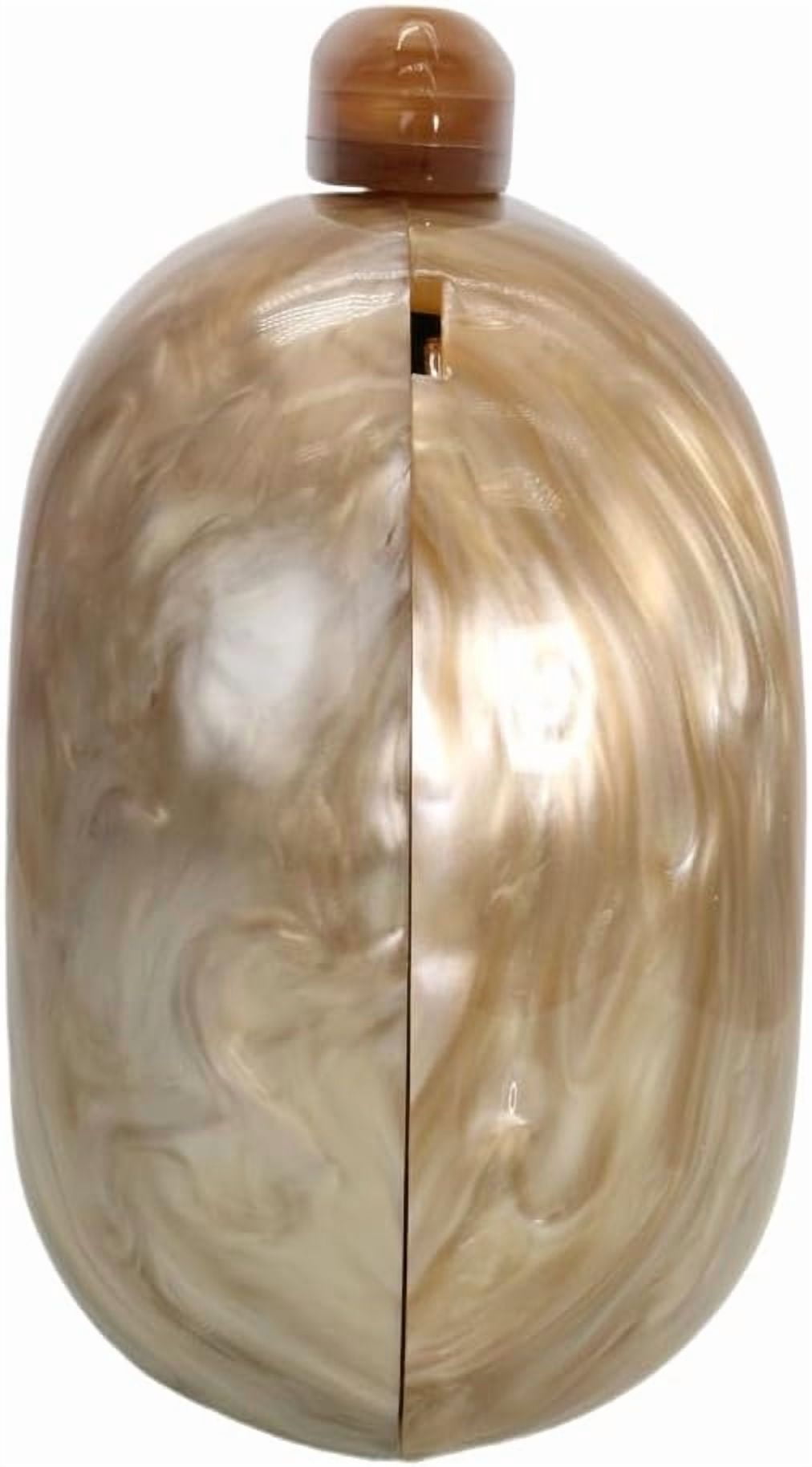 Kwuty Acrylic Evening Clutch Bag for Women Shell Shape Shoulder Crossbody Bag Glitter Marble Purse Handbag