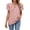 Pink, variant on Tshirts Shirts for Women Casual Solid Color Crew Neck Hollow Double Layer Short Sleeve Features Womens Tops Light Blue XL