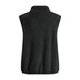 thumbnail image 4 of Women'S Turtle-Neck Sleeveless Warm Plush Vest with Zipper Autumn Winter Vest Jacket with Pockets Black XL, 4 of 5