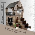 thumbnail image 2 of Indoor Wooden  House for 2 Cats - Spacious Multi-Pet Shelter -  Wood, Cozy Design - Dog Bed, 2 of 6