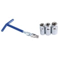 thumbnail image 2 of Spark Plug Socket Remover Installer Set Flexi T Bar + 16 18 21mm Sockets 4pc, 2 of 3
