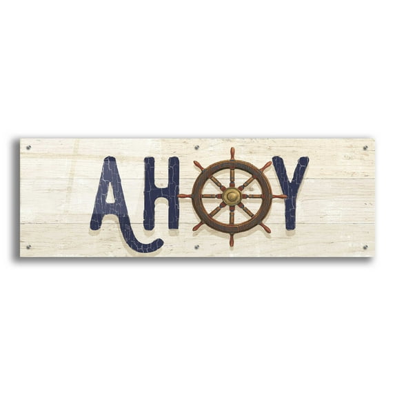 Epic Art 'Nautique VII' by James Wiens, Acrylic Glass Wall Art, 48"x16"