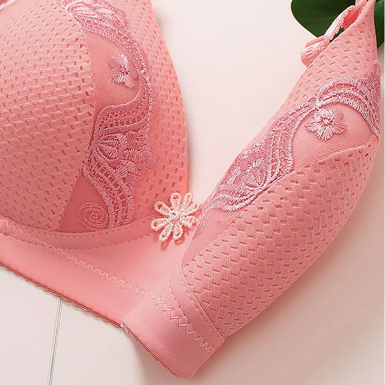 Penkiiy Women Bras Women's Bra Soild Wire Free Underwear One-Piece Bra  Everyday Small Cup Underwear Pink Bras 