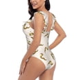 thumbnail image 5 of Yiaed Cartoon Snake Print Women's Ruffled One Piece Swimsuit V Neck Swimwear Slimming Monokini for Woman-X-Large, 5 of 8