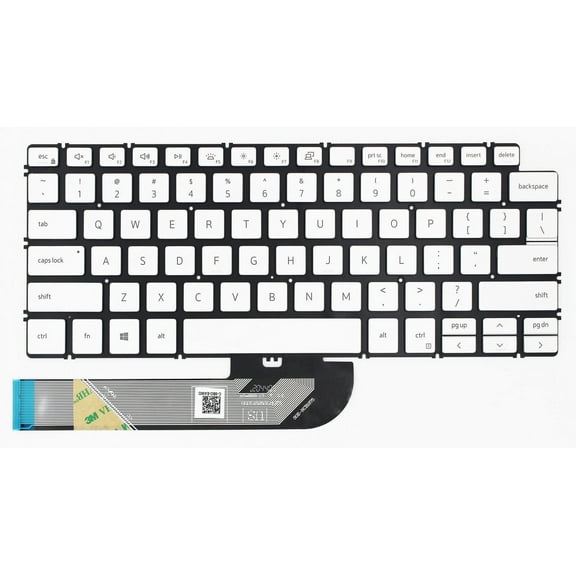 New US Silver English Backlit Laptop Keyboard (Without palmrest) for Dell Inspiron 13 7000 2-in-1 7391 13-7391 Light Backlight