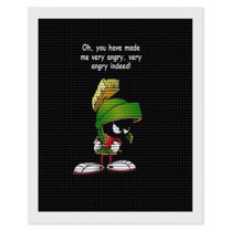 Marvin the Martian Diamond Art Kits for Adults Cartoon 5D DIY Diamond Art Kits Full Round Drill Crystal Arts and Crafts Anime Gem Art Painting Kit for Home Wall Decor 16"×20"
