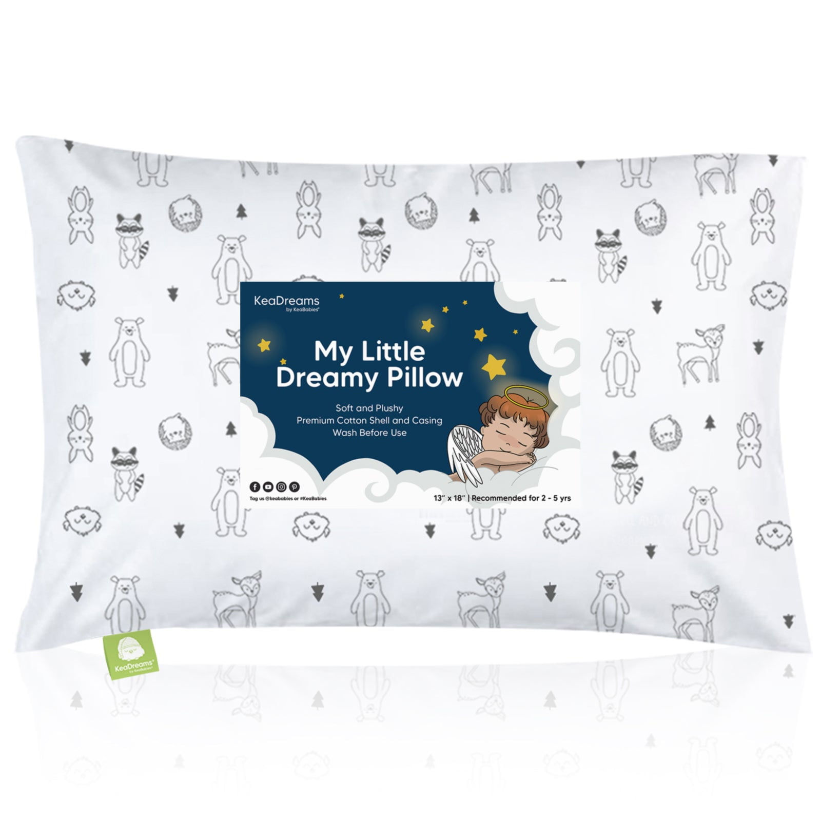 My Perfect Nights Toddler Pillow with Pillowcase 13 x 18 White 