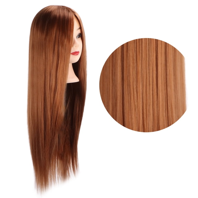 Cabeza De Maniquí De Peluquería, Buena Sensación Al Tacto, Cabello Largo Y Castaño Claro, Cabeza De Entrenamiento Para Peinado Para Peluquería, Trenza, Corte, Tinte