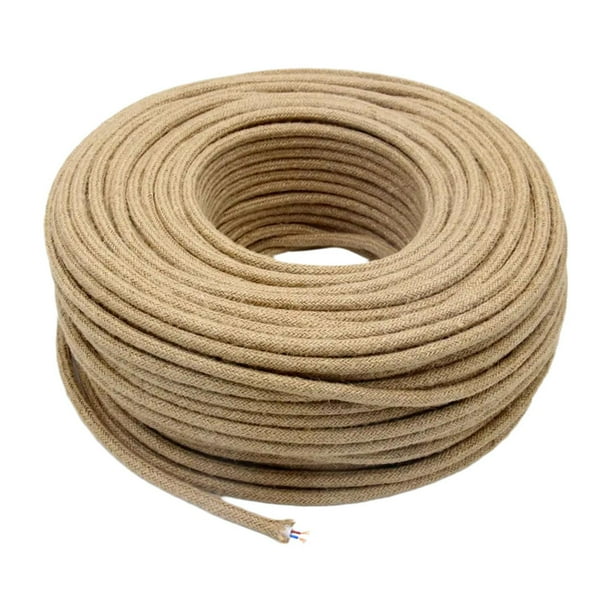 Cable eléctrico, cable de luz colgante, Retro, decoración del hogar, cuerda eléctrica de cuerda de cáñamo de 32,8 pies, cable de luz para sala de