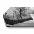 thumbnail image 3 of Black Crow Soft Flannel Fleece Throw Blanket, Silhouette of Murder of Crows Flying from Tall Autumn Tree, Cozy Plush for Indoor and Outdoor Use, 50" x 60", Charcoal Grey Warm Taupe, by Ambesonne, 3 of 6