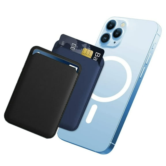 2Pcs Magnetic Card Wallet Holder with MagSafe Wallet iPhone 14 Pro Max, Magsafe Wallet for iPhone, Wallet Designed for Apple iPhone 14 Pro Max/14 Pro/14/14 Max and More (Black & Blue)