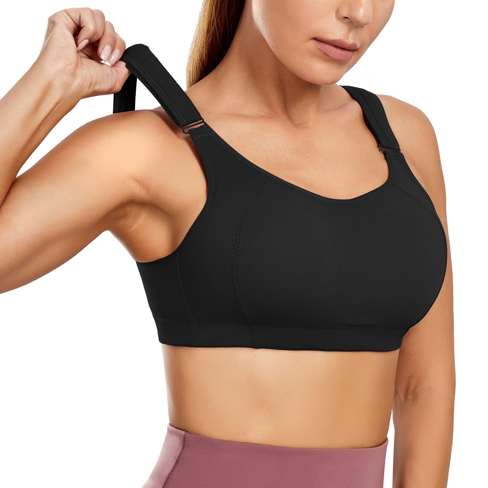 KUMAYES Sports Bras for Women High Impact Front Adjustable Straps Full  Coverage Compression Yoga Bra Wireless Tank Top - Walmart.com