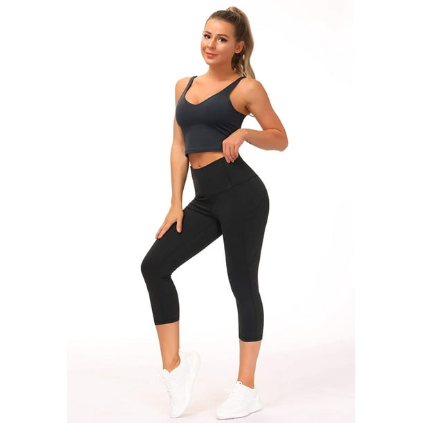 Womens Yoga Pants with Pockets High Waisted Tummy Control Tight Fit Gym  Athletic Leggings Running Workout Pants