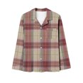 thumbnail image 6 of FAIWAD Womens Plaid Pajama Sets Long Sleeve Lapel Shirt and Pajamas Pants 2 Piece Button Nightwear Set, 6 of 6