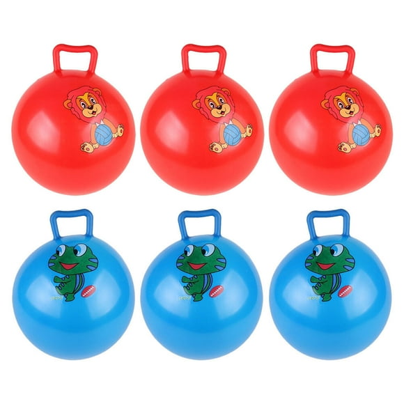 6Pcs Kids Inflatable Balls Jumping Balls Cartoon Pattern Hopper Balls (Random Pattern)