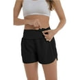 thumbnail image 2 of 2.5'' Women's High Waisted Workout Running Shorts with Liner Back Zipper Pocket, 2 of 6