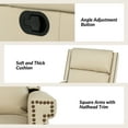thumbnail image 4 of Genuine Leather Swivel Rocker Recliner Wingback Transitional Beige, 4 of 8