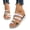 White, variant on Espadrilles Platform Sandals for Women Casual Summer Slide Wedge Sandals Slip On Open Toe Dressy Mules Gold Size 8.5