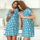 thumbnail image 4 of Easygdp Healthy And Ill White Teeth Camisón de manga corta para mujer, informal, estampado, 4 of 6